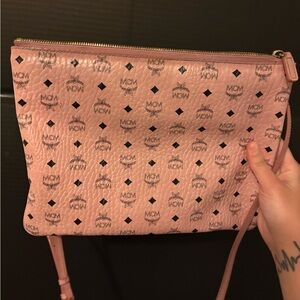 Authentic Pink MCM crossbody 
Medium Logo Crossbody Pouch Bag